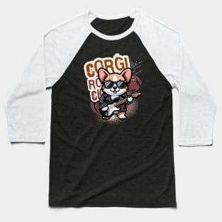 Rocker Funny Corgi Baseball T-Shirt